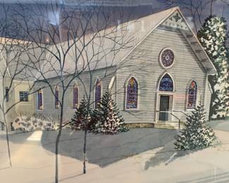 Watercolor - Hockessin M.E. Church - Larry Anderson