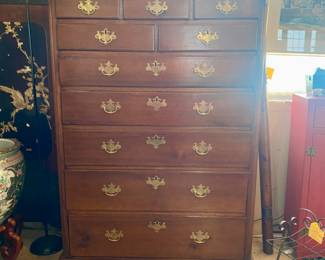 Antique tall chest - graduated drawers