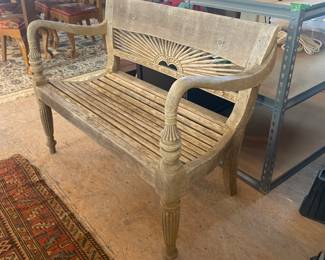 Weathered wood bench/settee