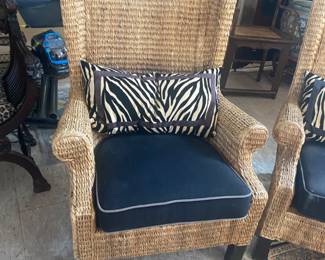 Seagrass wing chairs 