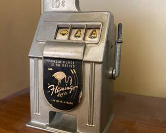 Vintage miniature slot machine bank