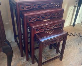 Nesting inlaid tables - set of 4