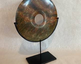 Hardstone disc - Bi - on metal stand