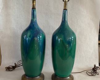 Vintage drip glaze lamp - 1 of 2