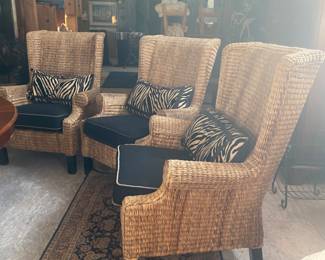 Seagrass wing chairs 