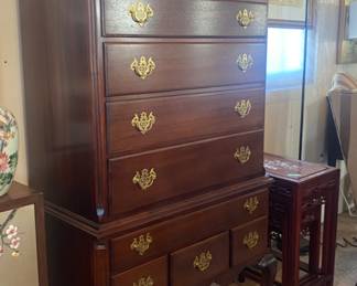 Mahogany highboy w/desk