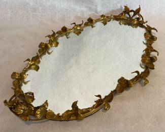 Large exquisite vintage mirror tray