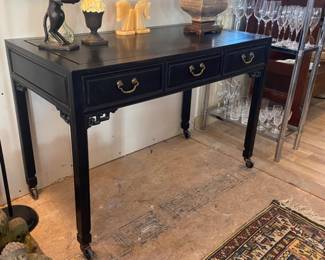 Black lacquer console/writing table