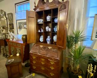 Harden Newport mahogany block front & shell secretary desk