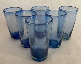 Cobalt handblown glasses