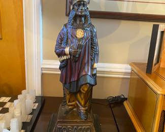 Tobacco Indian chief lamp
