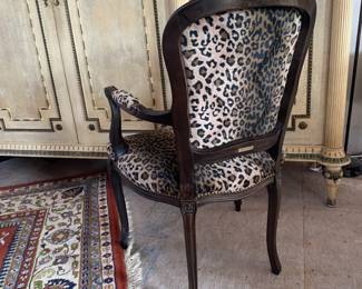 Armchair w/leopard upholstery