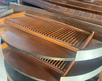 Antique oak dental cabinet with swing out drawers