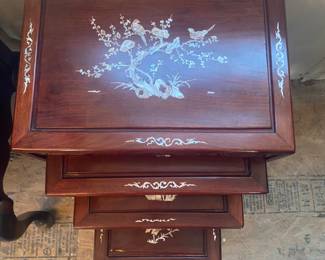 Nesting inlaid tables - set of 4