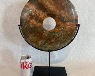 Hardstone disc - Bi - on metal stand