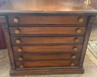 Antique spool cabinet