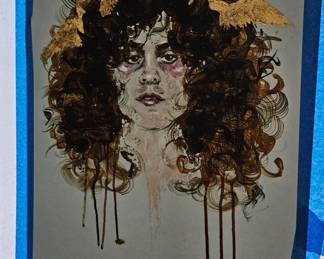 Signed art $40 each
...blue tape is just to hold onto glass