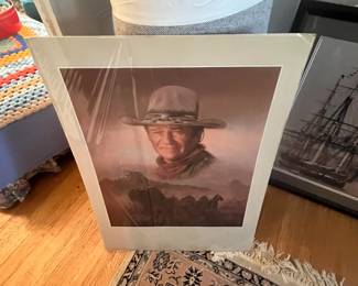 prints and deep shag rug