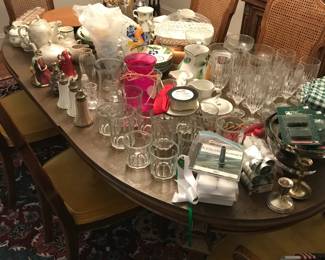 A great selection of crystal, China and silver.