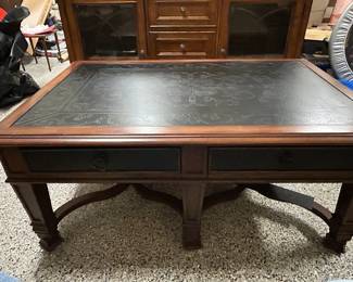 Gorgeous Wood and Leather Coffee Table