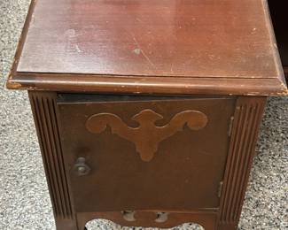 Vintage Side Table with Door Storage