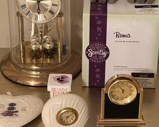 A great selection of tabletop clocks and decor