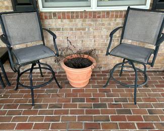 Outdoor Patio Chairs and Planter
