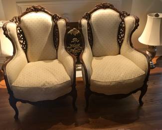 French Provisional Musoc Room Wing Chairs
