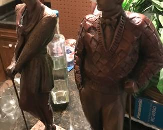 Vintage Austin Golf Sculptures (Male & Female)