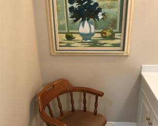 An incredible selection of framed artwork throughout the house including original paintings, prints and vintage needlework pictures.