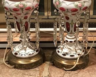 Vintage Bohemian Glass and Crystal lamps