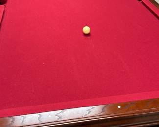 Gandy Red Felt Full Size Pool Table w/ no scratches or tears in felt and no chips in wood.