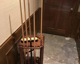 Pool Cues and Pool Cue Holder