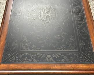 Gorgeous Wood and Leather Coffee Table