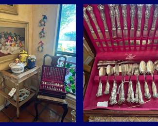 French Server & Old Silver Plate Grape Pattern