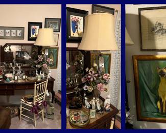 Vanity #1: 1910's Vanity, Painted Chair & Closeups of Art