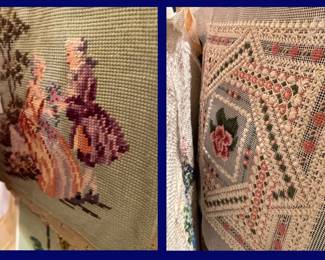 Needlepoint #2: French Couple and Quilt Look Piece.