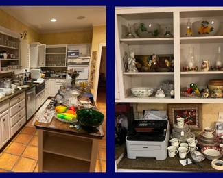 Kitchen #1: Two Salad Bowl Sets with Condiment Dressing Mixers, 2 Set of China.