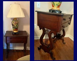 Lyre Table: Full & Side View