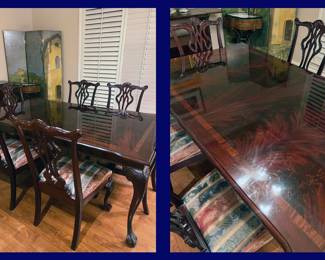 Chippendale Style Dining Room Table & Chairs