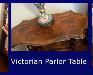 Victorian Parlor Table Full, Top & Side View