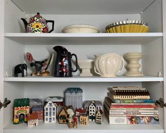 Arthur woods teapot, rooster pancake batter pitcher, + Mccoy pottery - vase