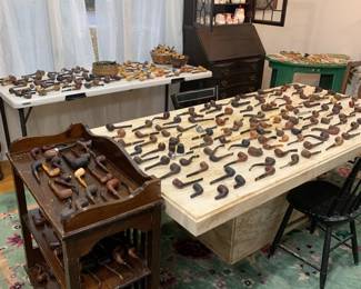 HUNDREDS of vintage Estate Tobacco Pipes