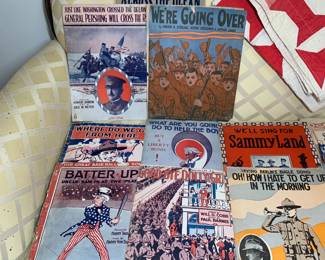 Hundreds and Hundreds of antique (1800s-early 1900s) music sheets. 
