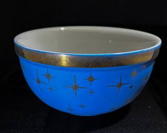 Hall Superior Cadet Starburst Blue & Gold Mixing Bowl