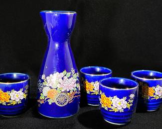 Vintage Japanese Ceramic Sake Set 