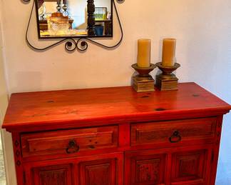 Cherry Red Painted Buffet/ Console