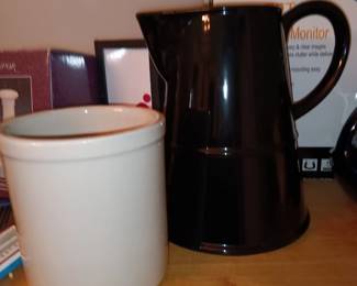 Pottery Crock and Pitcher