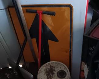 Street Sign, and red/white enamel table tops