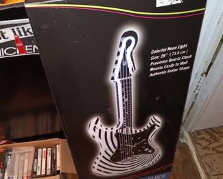 Neon Light Guitar Wall Clock